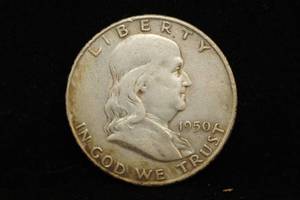 1950-D Franklin Silver Half Dollar Coin
