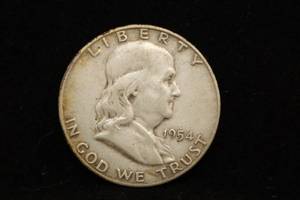 1954-S Franklin Silver Half Dollar Coin