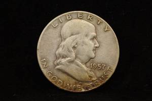 1957-D Franklin Silver Half Dollar Coin