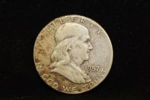 1957-P Franklin Silver Half Dollar Coin