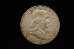 1961-D Franklin Silver Half Dollar Coin
