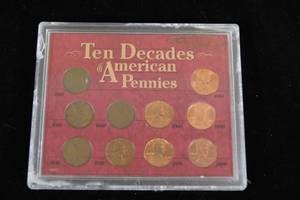 Ten Decades of American Pennies Coin Set 1910-2000