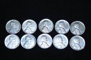 10 1943-S Steel Penny Coins