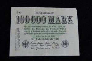 1923 German 100,000 Mark Bill