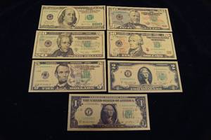 Set of Gold US Currency Replicas