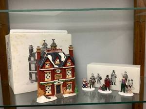 lot 65 image: Dept 56, Set #3 Boarding & Lodging School  Vision of Christmas Past Figurines