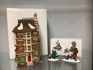 lot 67 image: Dept 56, Set #5 Nephew Freds Flat & Dont Drop the Presents
