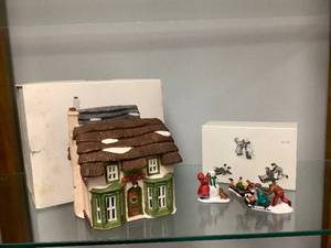 lot 69 image: Dept 56, Set #7  Cottage Toy Shop & Snow Children