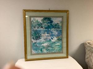 lot 87 image: The Swan Pond Framed Art