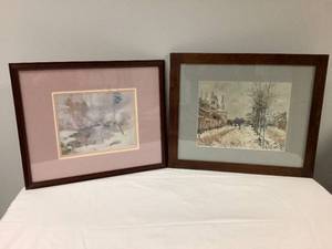 lot 88 image: Wintery Scenes Framed Art