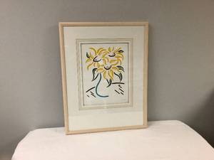 lot 91 image: Yellow Flowers Art Work