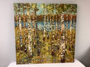 lot 94 image: Birches Canvas Art