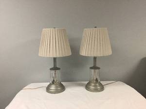 lot 110 image: Pair of Glass Lamps