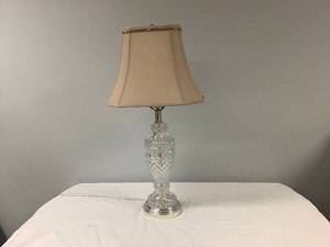 lot 113 image: Glass Lamp wRectangular Shade