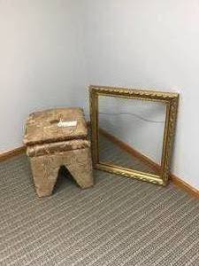 lot 511 image: Vanity Stool & Gold-Toned Picture Frame.
