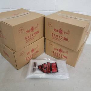 4 Boxes of Reclosable 6 x 9 Biohazard Zip Top Bags QTY 2000 (Value  $100)