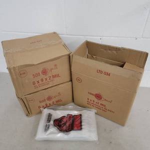 4 Boxes of Reclosable 6 x 9 Biohazard Zip Top Bags QTY 2000 (Value  $100)