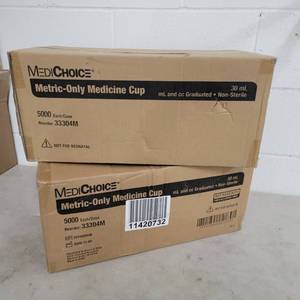 2 Case of 5000 Metric-Only Medicine Cup - MediChoice 33304M (Valued  $80)