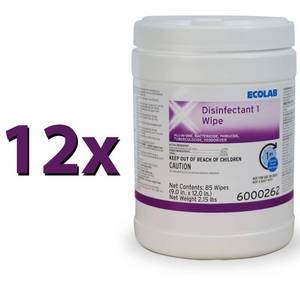 Case of 12 Ecolab Disinfectant 1 wipe - (Valued  $150)