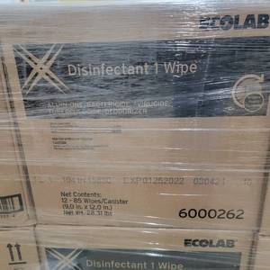 Case of 12 Ecolab Disinfectant 1 wipe - (Valued  $150)