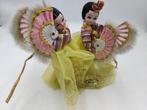 lot 107 image: Fabric Oriental Dolls Colourful 3D Traditional Costume Dancing Figure