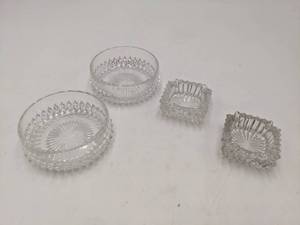 lot 34 image: 4 Gorgeous Cut Crystal AshtraysCandle Holders