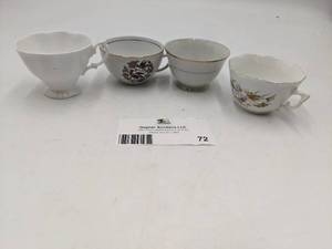 lot 72 image: 4 Delicate Vintage China Teacups
