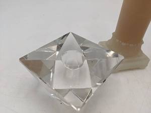 lot 75 image: Three Beautiful Vintage Glass and Crystal Candle Holders