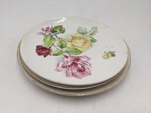 lot 80 image: 3 Rare Vintage Hand-Painted China Plates