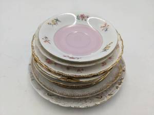 lot 07 image: Vintage China Plates & Saucers Collection-Florence Minerva Johnson Brothers England And More