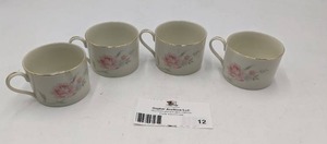 lot 12 image: 4 Gorgeous Christopher Stuart Fine Ivory China Teacups