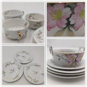 lot 21 image: Vintage M. Redon Limoges France Collection-Teacups, Saucers, & Plates