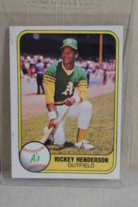 lot 31 image: 1981 Fleer Rickey Henderson #574 Baseball Card