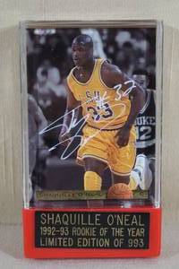 lot 40 image: 1993 Classic Draft Pick Shaquille ONeal Signed Rookie Card - COA