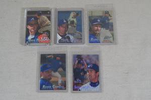 lot 58 image: 1997 Flair Showcase Cards - Clemens, Nomo, Maddux, Johnson