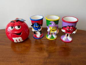 lot 20 image: M&Ms Porcelain Jar and 3 Goblets
