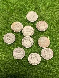 Lot of 10 Mercury Dimes