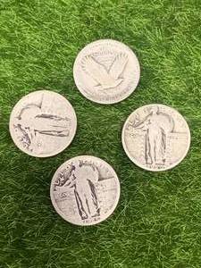 Lot of Four Standing Liberty Quarters