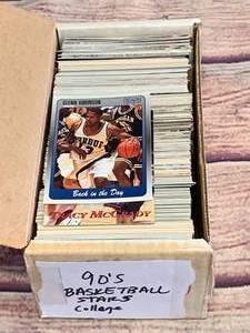 Box of 1990s College Basketball Cards with Stars