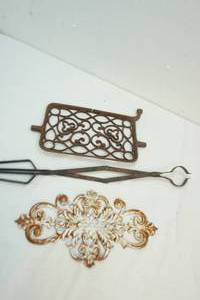 lot 32 image: Pedal, tongs and plaque