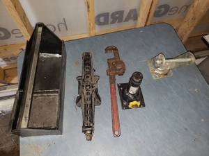Tool Carrier, Jacks and Pipe Wrench