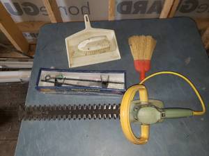 Electric Hedge Trimer, Hand Broom, Playset Anchors