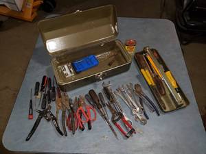 Metal Toolbox with Contents
