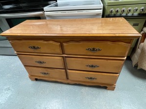 Six Drawer Wood Dresser