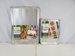 2 New Nordic Ware Naturals Prism Textured Aluminum Sheet Pans