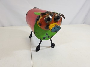 New Handmade Recycled Metal Garden Art Pig