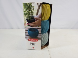 New 3 Piece Curver Knit Style Planters