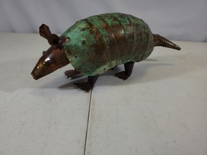 New Handmade Recycled Metal Armadillo