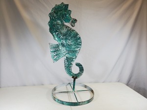 New Beautiful Handmade Recycled Metal Garden Art Seahorse