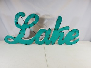 New Handmade Recycled Metal Lake Sign